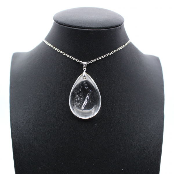 Pendentif en pierre de cristal de roche