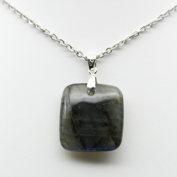 Pendentif carré labradorite