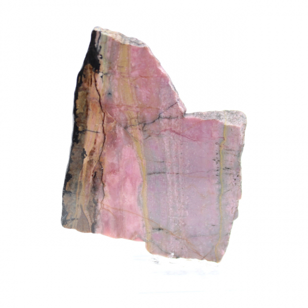 Rhodonite tranche polie de qualité pour décoration