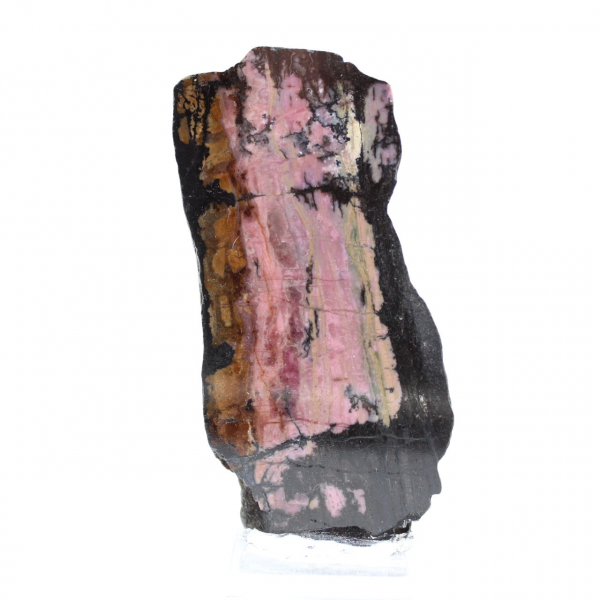 Pierre de Rhodonite naturelle minéral brut et unique