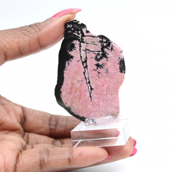 Rhodonite tranche polie de qualité pour décoration