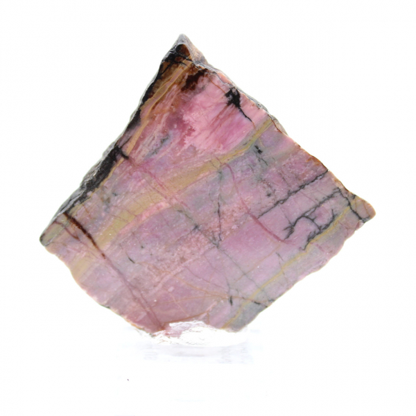 Pierre de Rhodonite naturelle minéral brut et unique