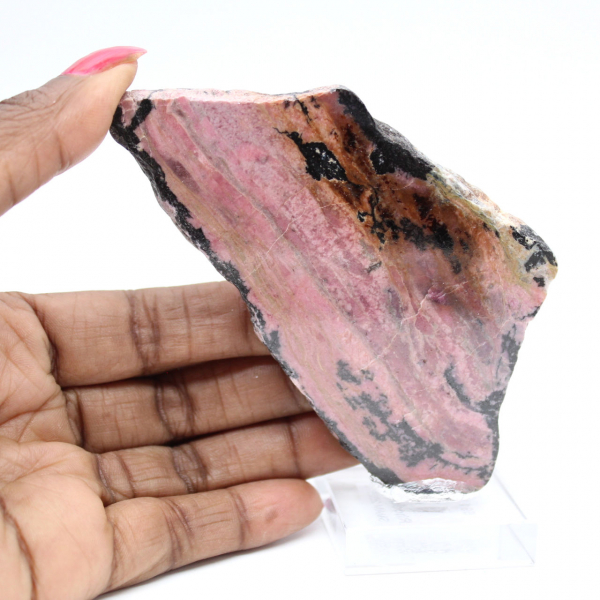 Tranche de Rhodonite pour usage décoratif