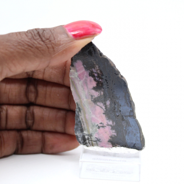 Rhodonite tranche polie de qualité pour décoration