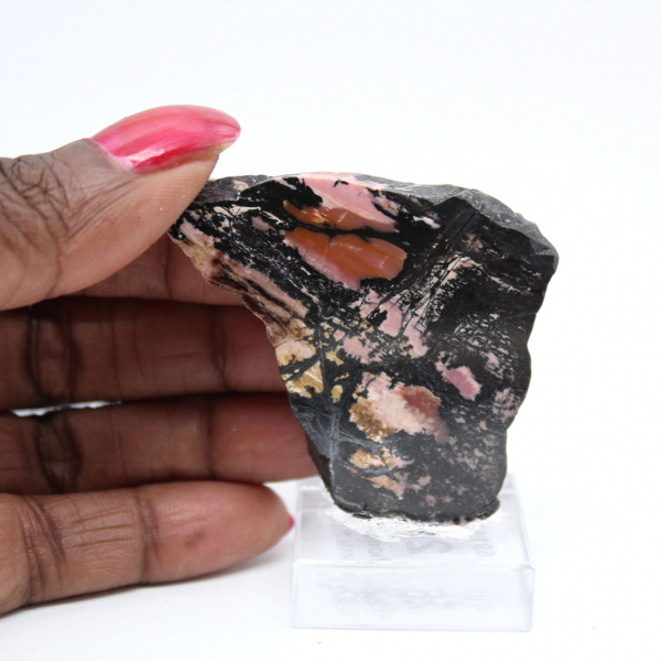 Rhodonite tranche polie de qualité pour décoration