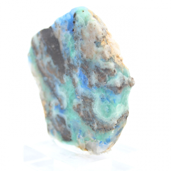 Tranche en pierre d’Azurite Malachite authentique pour décoration