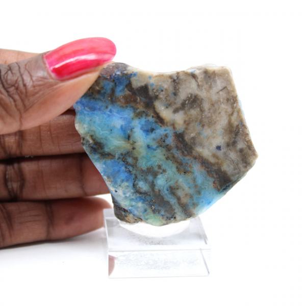 Tranche polie d’Azurite Malachite minéral brut de qualité