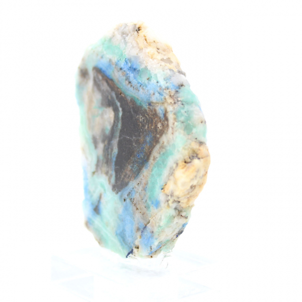 Tranche en pierre d’Azurite Malachite authentique pour décoration