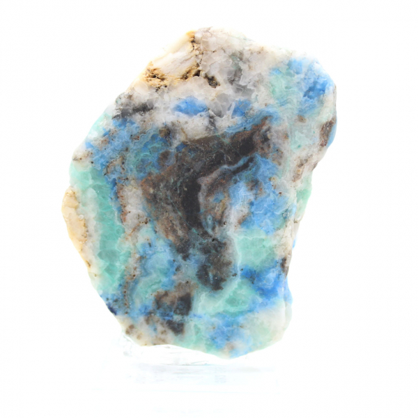 Tranche en pierre d’Azurite Malachite authentique pour décoration