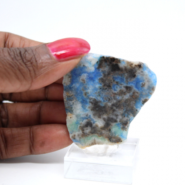 Tranche polie d’Azurite Malachite minéral brut de qualité