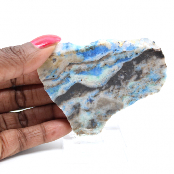 Tranche polie d’Azurite Malachite minéral brut de qualité