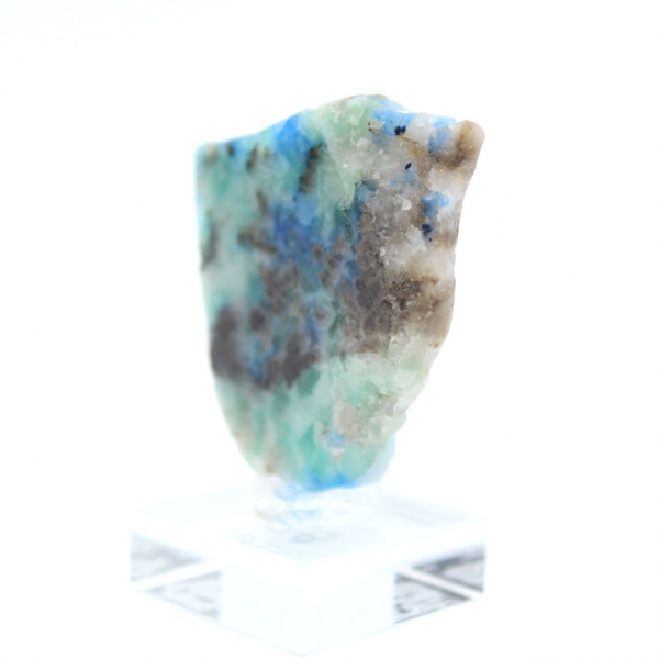 Tranche en pierre d’Azurite Malachite authentique pour décoration