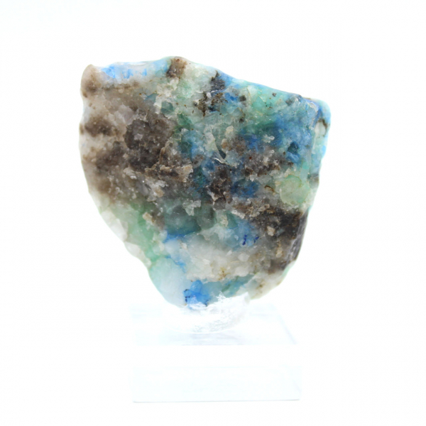 Tranche en pierre d’Azurite Malachite authentique pour décoration