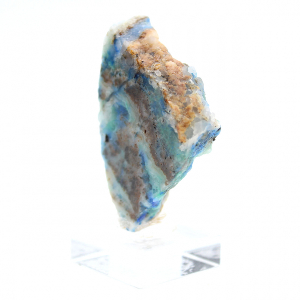 Tranche polie d’Azurite Malachite minéral brut de qualité