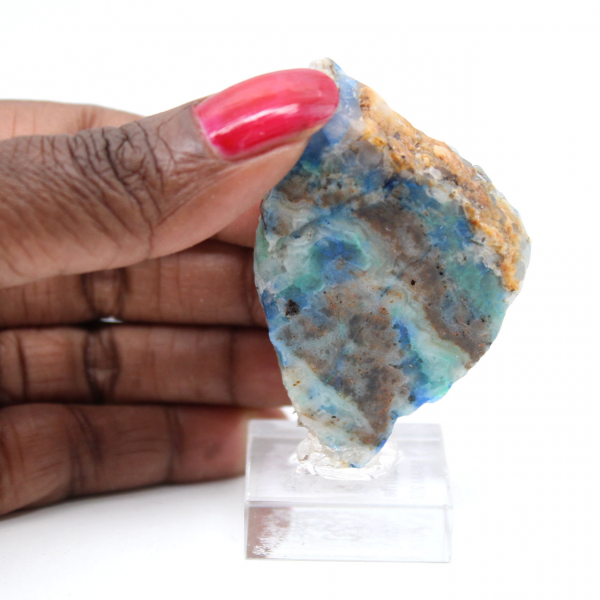 Tranche polie d’Azurite Malachite minéral brut de qualité