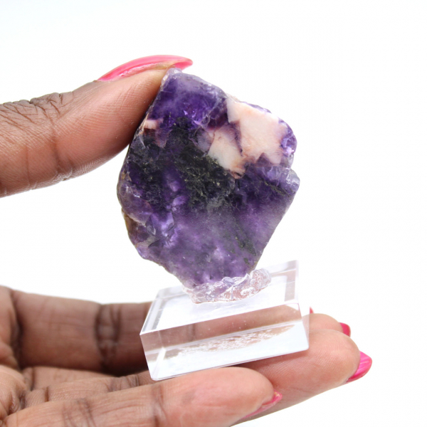 Tranche Fluorite Pyrite naturelle idéale pour collection
