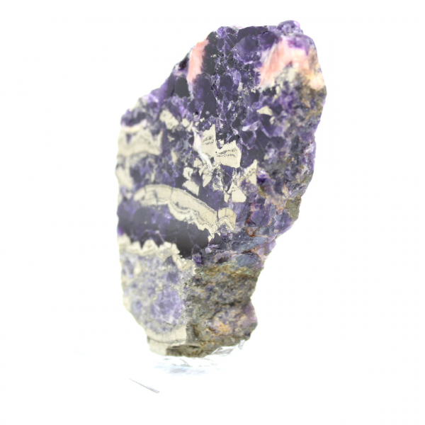 Tranche en pierre de Fluorite Pyrite polie
