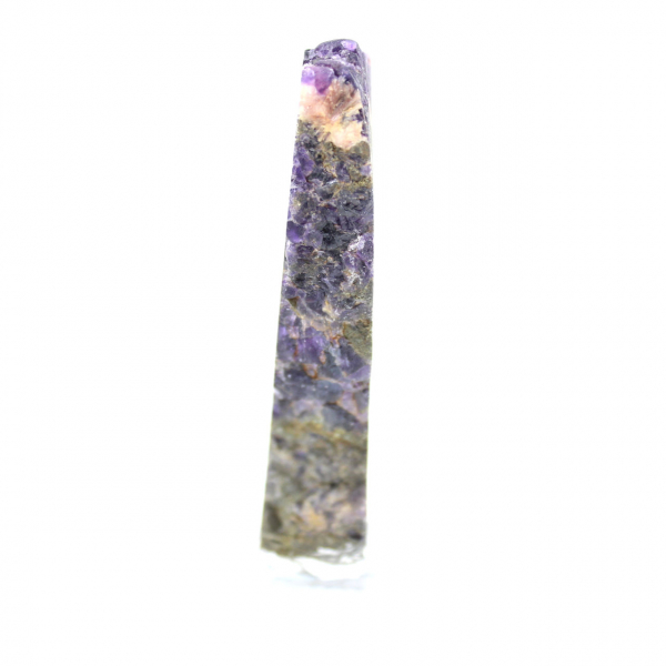 Tranche en pierre de Fluorite Pyrite polie