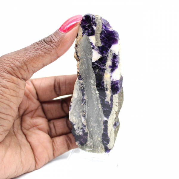 Tranche Fluorite Pyrite naturelle idéale pour collection