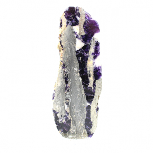 Tranche Fluorite Pyrite naturelle idéale pour collection