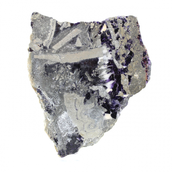 Tranche en pierre de Fluorite Pyrite polie