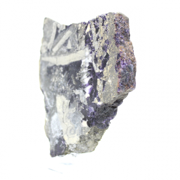 Tranche en pierre de Fluorite Pyrite polie
