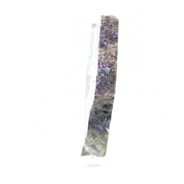 Tranche en pierre de Fluorite Pyrite polie