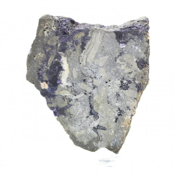 Tranche en pierre de Fluorite Pyrite polie