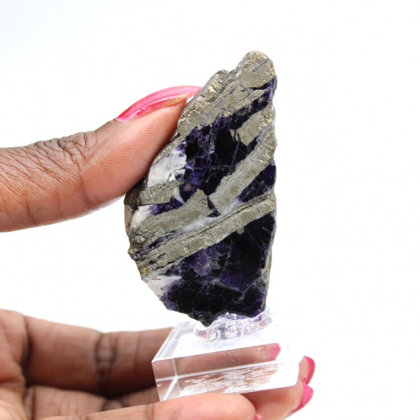 Pierre de Fluorite Pyrite naturelle minéral unique