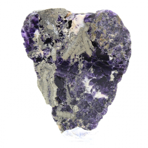Tranche Fluorite Pyrite naturelle idéale pour collection