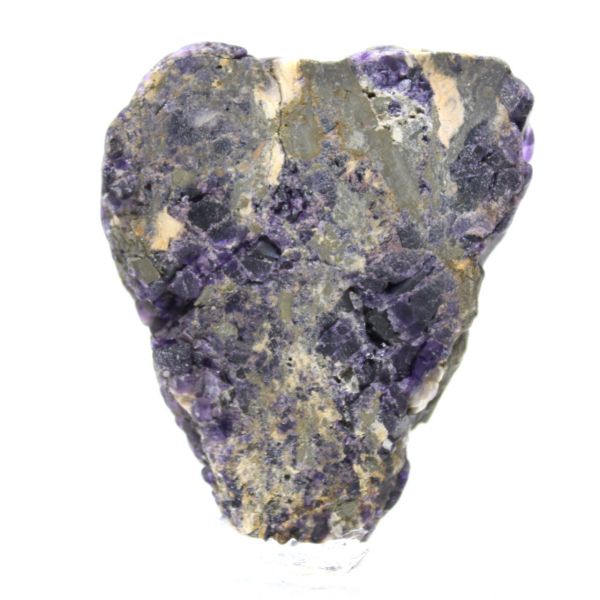 Tranche Fluorite Pyrite naturelle idéale pour collection