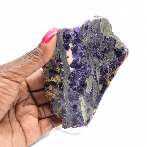 Tranche de Fluorite et Pyrite pour collection minérale