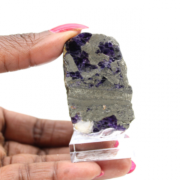 Pierre de Fluorite Pyrite naturelle minéral unique