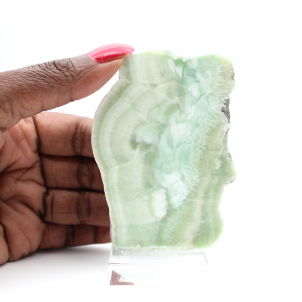 Pierre d’Aragonite verte naturelle en tranche Pierre d’Aragonite verte naturelle en tranche