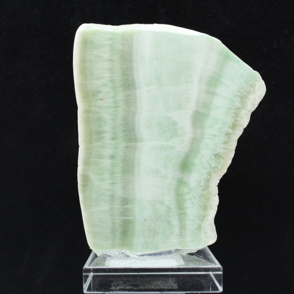 Tranche en pierre d’Aragonite verte authentique et polie