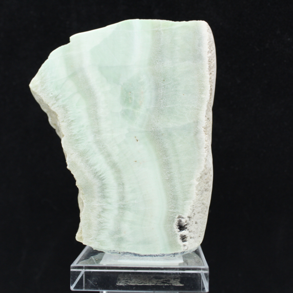 Tranche en pierre d’Aragonite verte authentique et polie