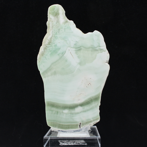 Tranche en pierre d’Aragonite verte authentique et polie