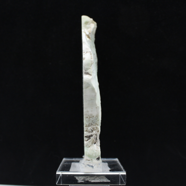 Tranche en pierre d’Aragonite verte authentique et polie