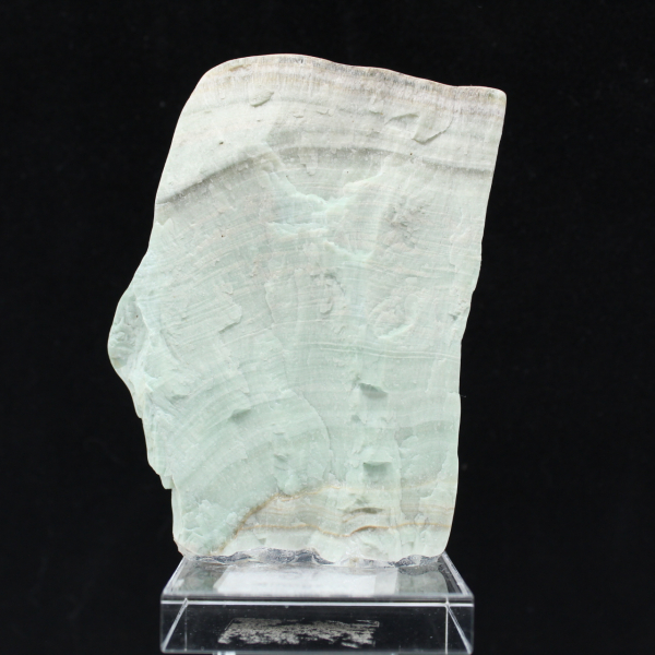 Tranche polie d’Aragonite verte minéral brut de qualité