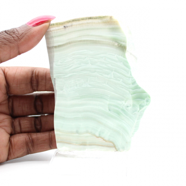 Tranche polie d’Aragonite verte minéral brut de qualité Tranche polie d’Aragonite verte minéral brut de qualité