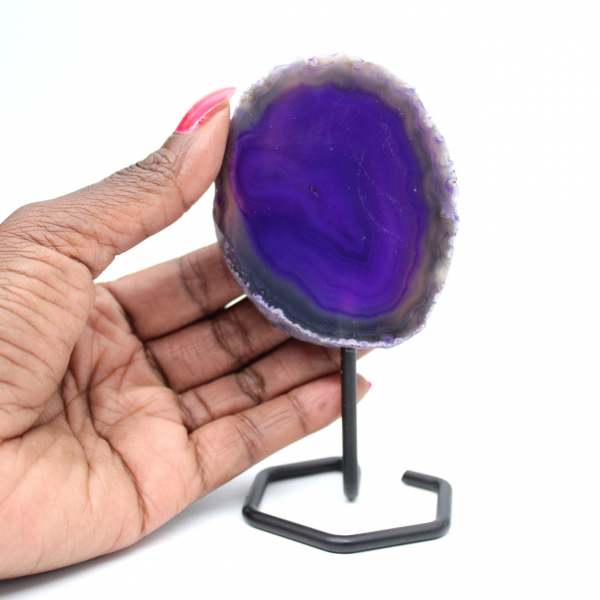 Agate teintée de violet