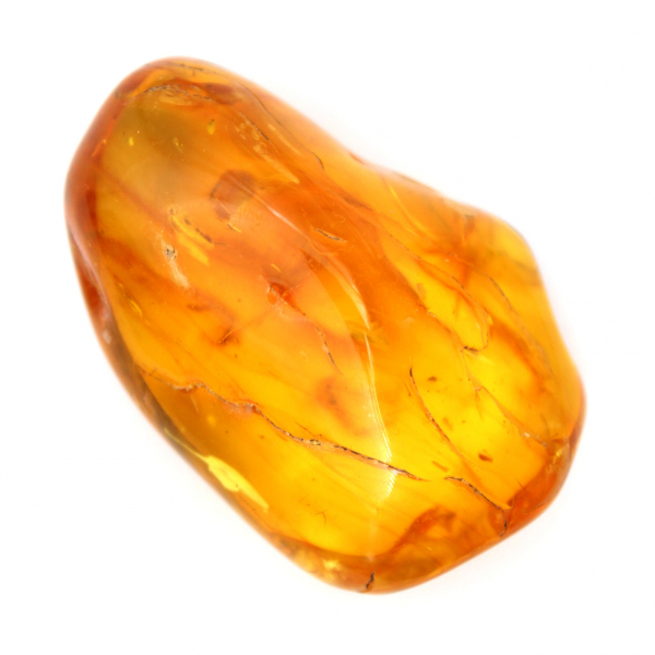 Galet poli d'Ambre jaune – Pierre Fossile pour Décoration