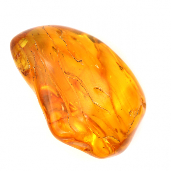 Galet poli d'Ambre jaune – Pierre Fossile pour Décoration