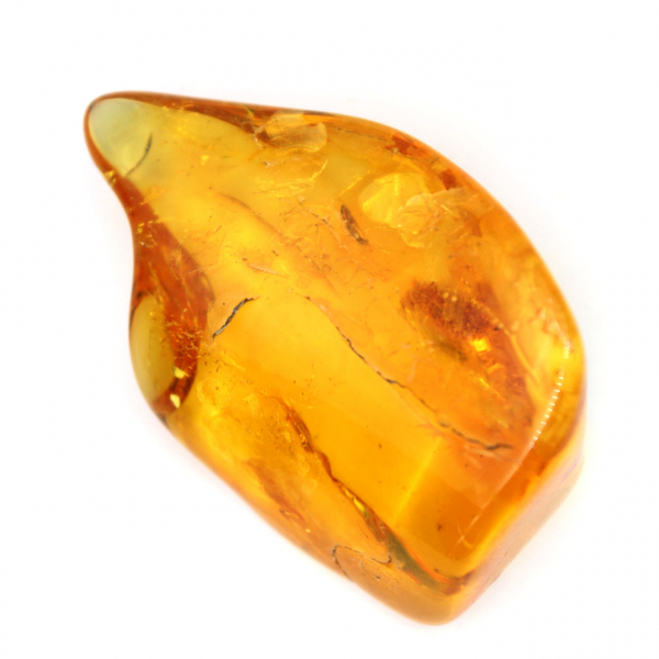 Petit Ambre jaune galet – Résine fossile de collection