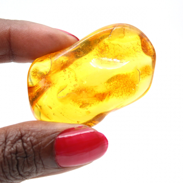 Pierre naturelle Ambre jaune – Galet de collection Lituanie