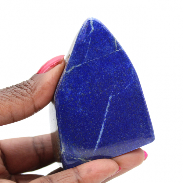 Bloc décoratif lapis-lazuli poli bleu