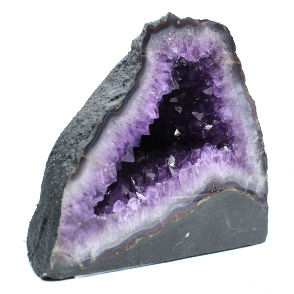 Géode d’améthyste du Brésil avec cristaux violets pour collectionneur 