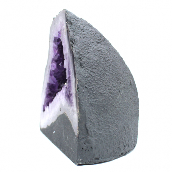 Géode d’améthyste du Brésil avec cristaux violets pour collectionneur 