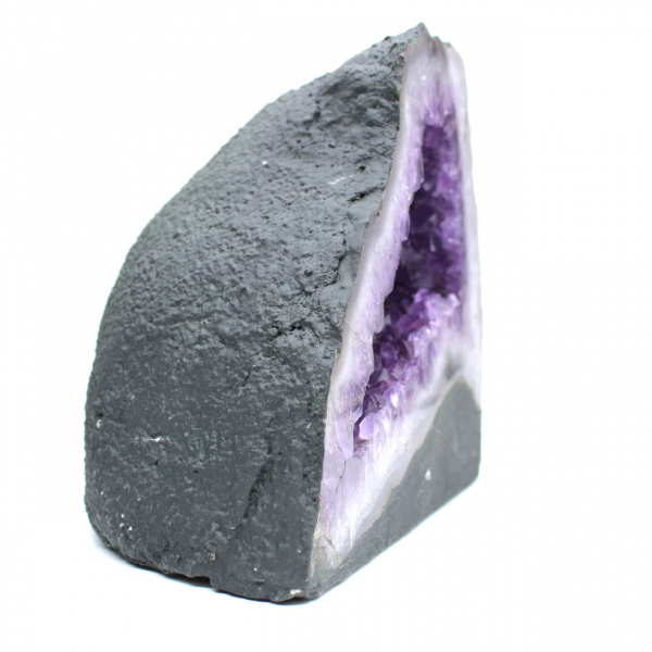 Géode d’améthyste du Brésil avec cristaux violets pour collectionneur 