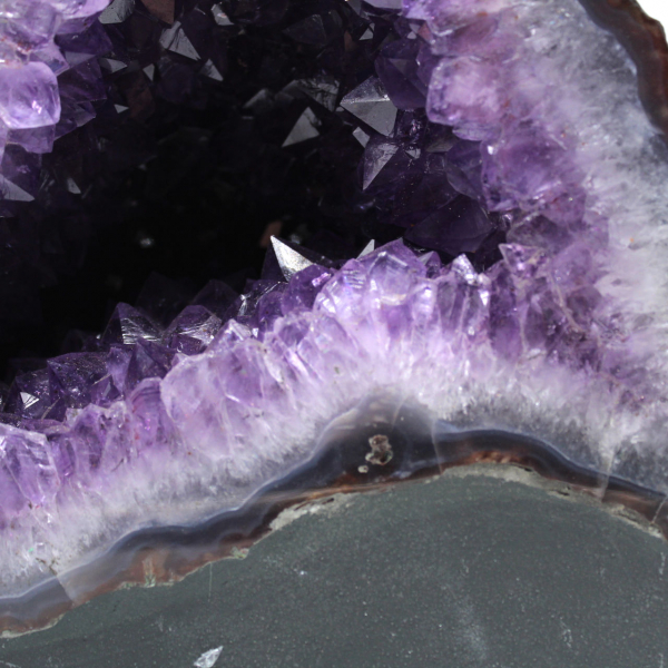 Géode d’améthyste du Brésil avec cristaux violets pour collectionneur 